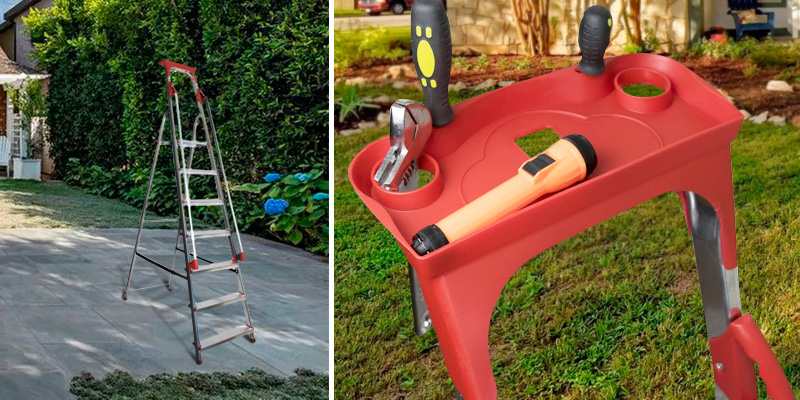 Review of Abbey Ladders DSPS7T Aluminium Safety Platform Step Ladder With Handrail & Tool Tray 7 Tread
