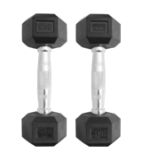 DTX Fitness 2x 3kg Hex Weights Rubber Dumbbell