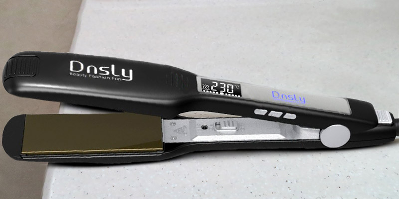Review of Dnsly Pro Hair Straightener 1.75 inch Wide Plate Flat Iron, Dual Voltage
