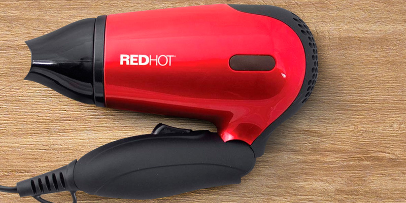 Red Hot 37070 Professional Style Compact 1200W Travel Hair Dryer in the use
