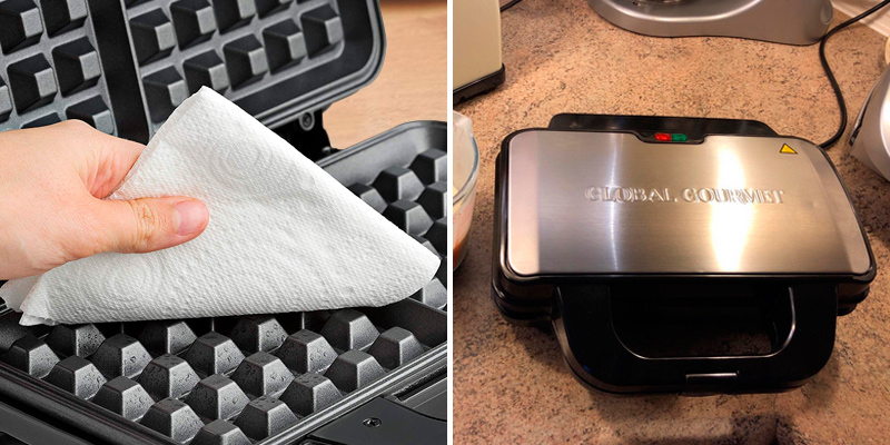 Global Gourmet GG020 Non-Stick Square Waffle Maker in the use