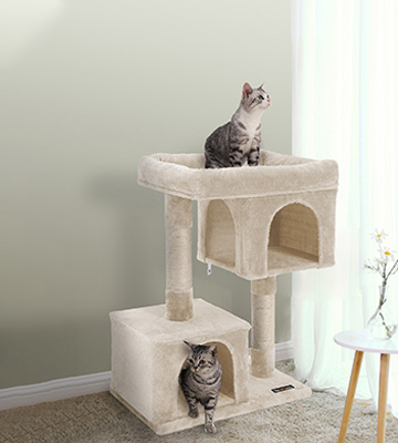 FEANDREA 2 Plush Condos Cat Tree with Sisal-Covered Scratching Posts - Bestadvisor