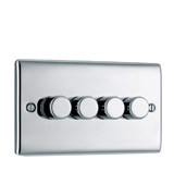BG Electrical Brushed Steel Dimmer LED Light Switch