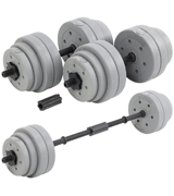 DTX Fitness 30Kg Adjustable Weight Lifting Dumbbell Barbell Bar & Weights Set