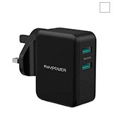 RAVPower UK RP-PC006(B) Dual USB Plug