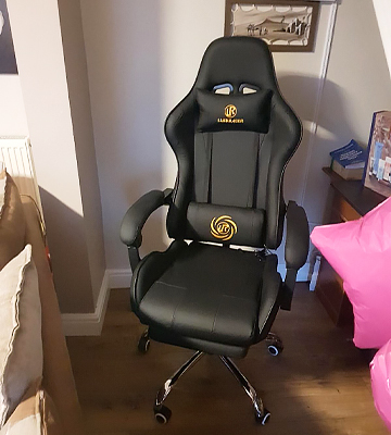 Review of LUCKRACER ‎Faux Leather Massage Gaming Chair with Footrest