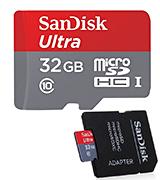 SanDisk SDSQUNC-032G-GN6MA 32 GB MicroSDHC UHS-I Memory Card with SD Adapter