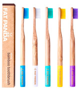 FAT PANDA 5 Pack Bamboo Toothbrushes