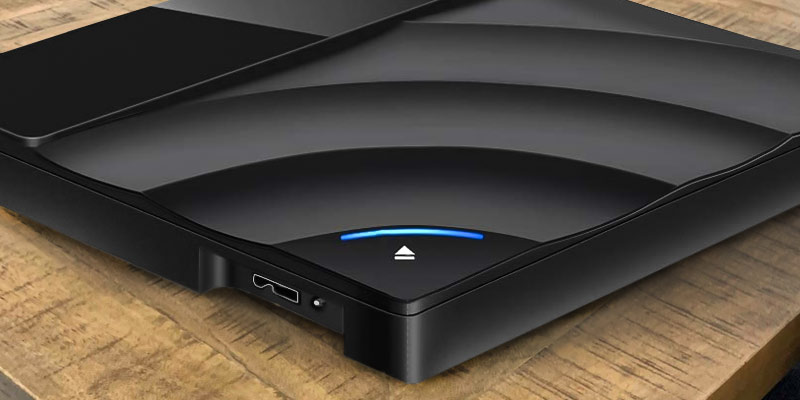 FLYLAND USB 3.0 & Type C Updated Version Touch Control External CD/DVD Drive in the use