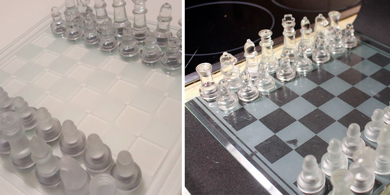 Review of DNY© Glass Chess Set glass chess pieces, glass chess board