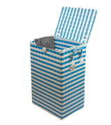 ARPAN Washing Laundry Plastic bin Hamper Storage Basket Blue-White