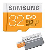 Samsung EVO 32 GB MicroSDHC UHS-I Class 10 Memory Card with SD Adapter