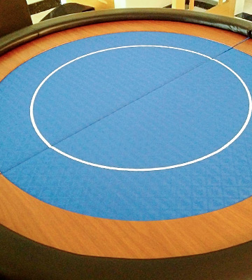 Review of EBS Compact Folding Round Poker Table Top in Blue Speed Cloth - 120cm