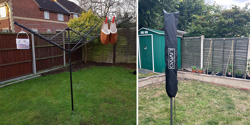 Review of LIVIVO ‎RA199 Outdoor Garden 4 Arm 45m folding Rotary Washing Line Clothes Airer Dryer