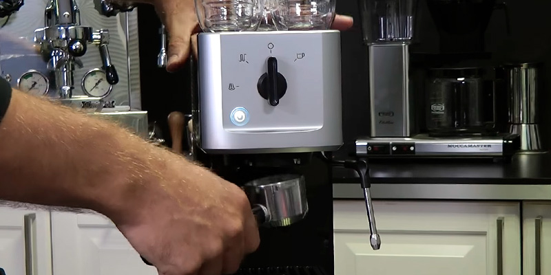 KRUPS XP344040 Calvi Manual Espresso Steam and Pump Coffee Machine in the use - Bestadvisor