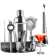 Cresimo 12 Piece Stainless Steel Cocktail Shaker Set With Stand