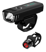POWLAKEN USB Rechargeable Super Bright LED Waterproof Bike Light Set