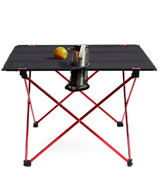 OUTRY Lightweight Folding Table with Cup Holders