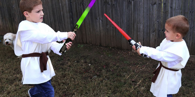 The Glowhouse Galaxy Battle Lightsaber Space Sword in the use