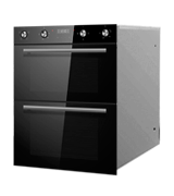 Cookology CDO900BK Black Glass Electric Double Oven