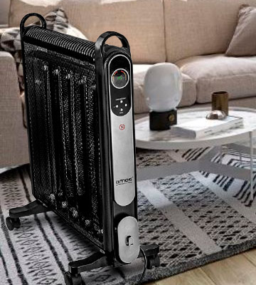 Review of AMOS Micathermic Heater AMOS 2000W Oil-Free Mica Radiator 2 Heat Settings Home Office Micathermic Heater