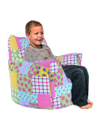 BeanLazy Kids Bean Bag Cotton Patchwork / Ladybird Arm Chair