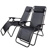 Multi Bargains Zero Gravity Chair Heavy Duty, Textoline, Set of 2
