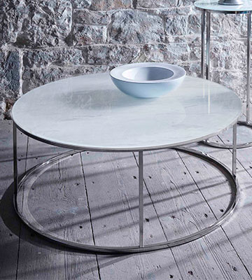 GillmoreSPACE Kensal MARBLE Circular Coffee Table with POLISHED steel base - Bestadvisor