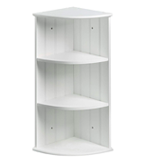 VonHaus Three Shelf Corner Cabinet White Colonial Style Unit