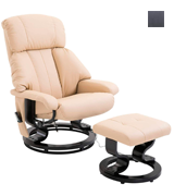 HOMCOM 5550-3472 Leather Chair Recliner with Foot Stool