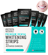 Pro Teeth Whitening Co Teeth Whitening Strips with Activated Charcoal | 28 Peroxide Free Teeth Whitening Strips (14 Upper + 14 Lower)