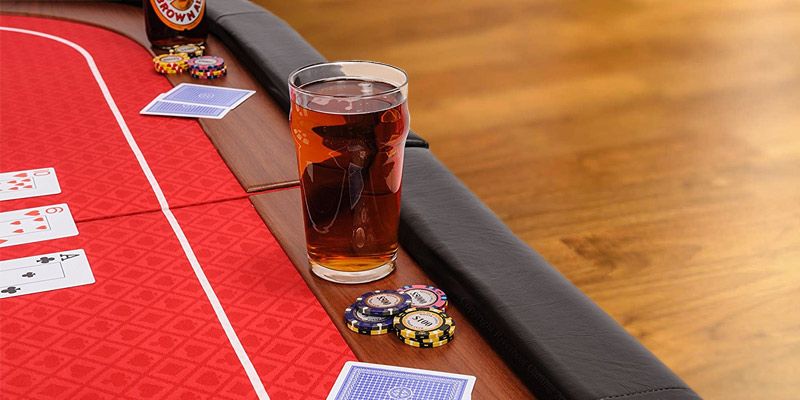 Review of Riverboat Gaming RT100RED Champion Folding Poker Table Top in Red Speed Cloth and Faux Leather Armrest 180cm