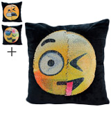 SNUG STAR Mermaid Sequin Pillowcase Reversible Emoji Cushion