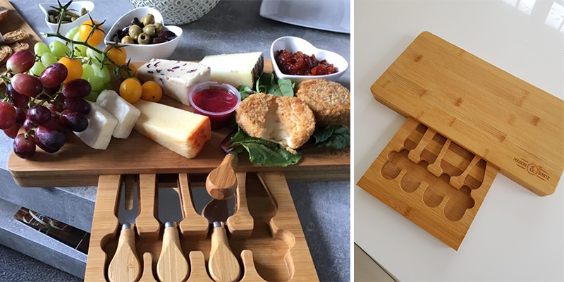 Review of Maison & White Integrated Speciality 4 Piece Cheese Knife Set Bamboo Cheese Board
