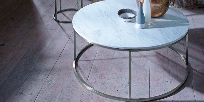 Review of GillmoreSPACE Kensal MARBLE Circular Coffee Table with POLISHED steel base