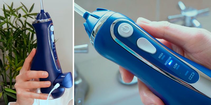 Waterpik WP-563UK Cordless Advanced Water Flosser in the use