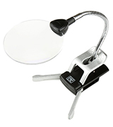 H&S UK Universal Clamp Hands Free Illuminated Magnifying Glass