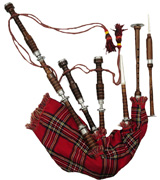 Tartan City Great Highland Bagpipe with Silver Plain Mounts
