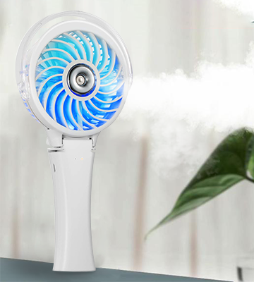 Review of HandFan Portable Misting Fan with 7 Color Flash Light