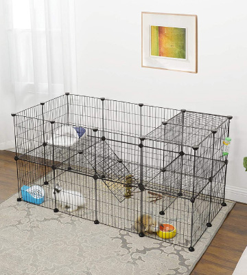 Review of SONGMICS 2-Floor Metal 36 Grid Panels Customisable Cage Enclosure for Guinea Pigs