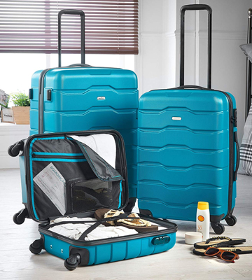 Review of VonHaus 21/25/29” Luggage Set of 3 ABS Lightweight Hard Shell Teal Suitcase
