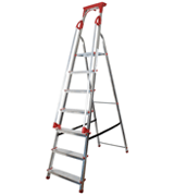 Abbey Ladders DSPS7T Aluminium Safety Platform Step Ladder With Handrail & Tool Tray 7 Tread