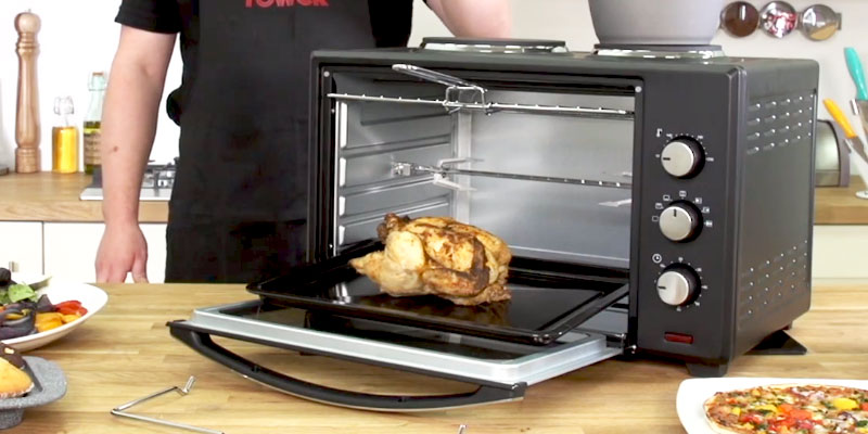 Review of Tower T14014 Mini Oven with Double Hotplates and Rotisserie