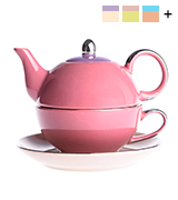 Artvigor Mixed Colors Glazed Porcelain Tea Set for One