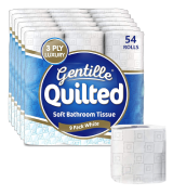Gentille Quilted 3 Ply White Toilet Paper