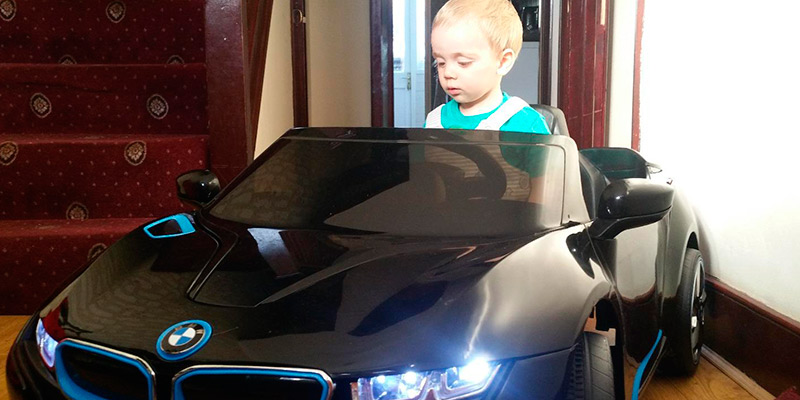 Review of Turborevs JE168 Licensed BMW I8 Concept Black Kids Ride On Car